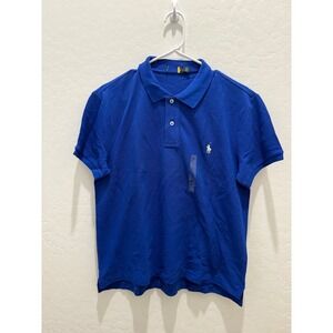 Polo Ralph Lauren Boys Royal Blue Cotton Short Sleeve Polo Shirt Size Large